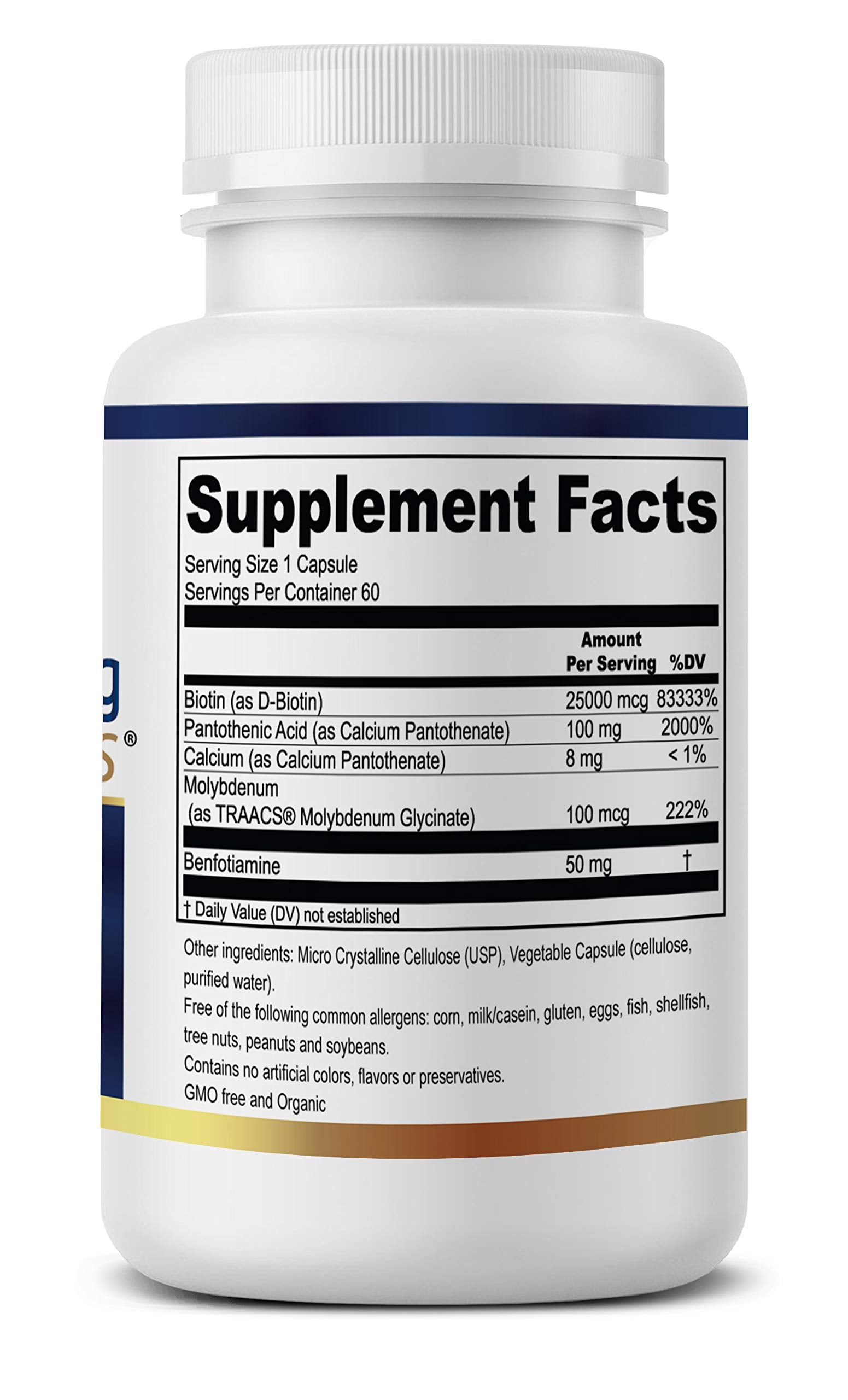 True Healing Naturals Motor Connect label close-up highlights key vitamins for brain health.