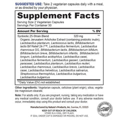 True Health probiotic multi-strain label highlighting 60 vegetarian capsules for daily gut balance.
