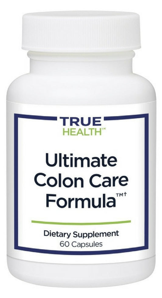 True Health Ultimate Colon Care bottle with 60 capsules for digestive support.