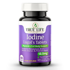 True Life Therapeutics Lugol's Iodine Tablets bottle front for thyroid support
