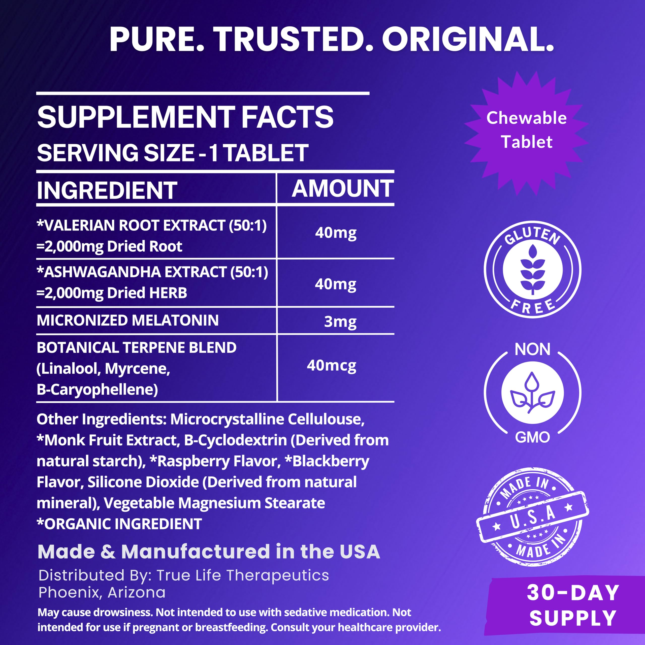 Melatonin terpene blend close-up suggesting potential faster sleep onset