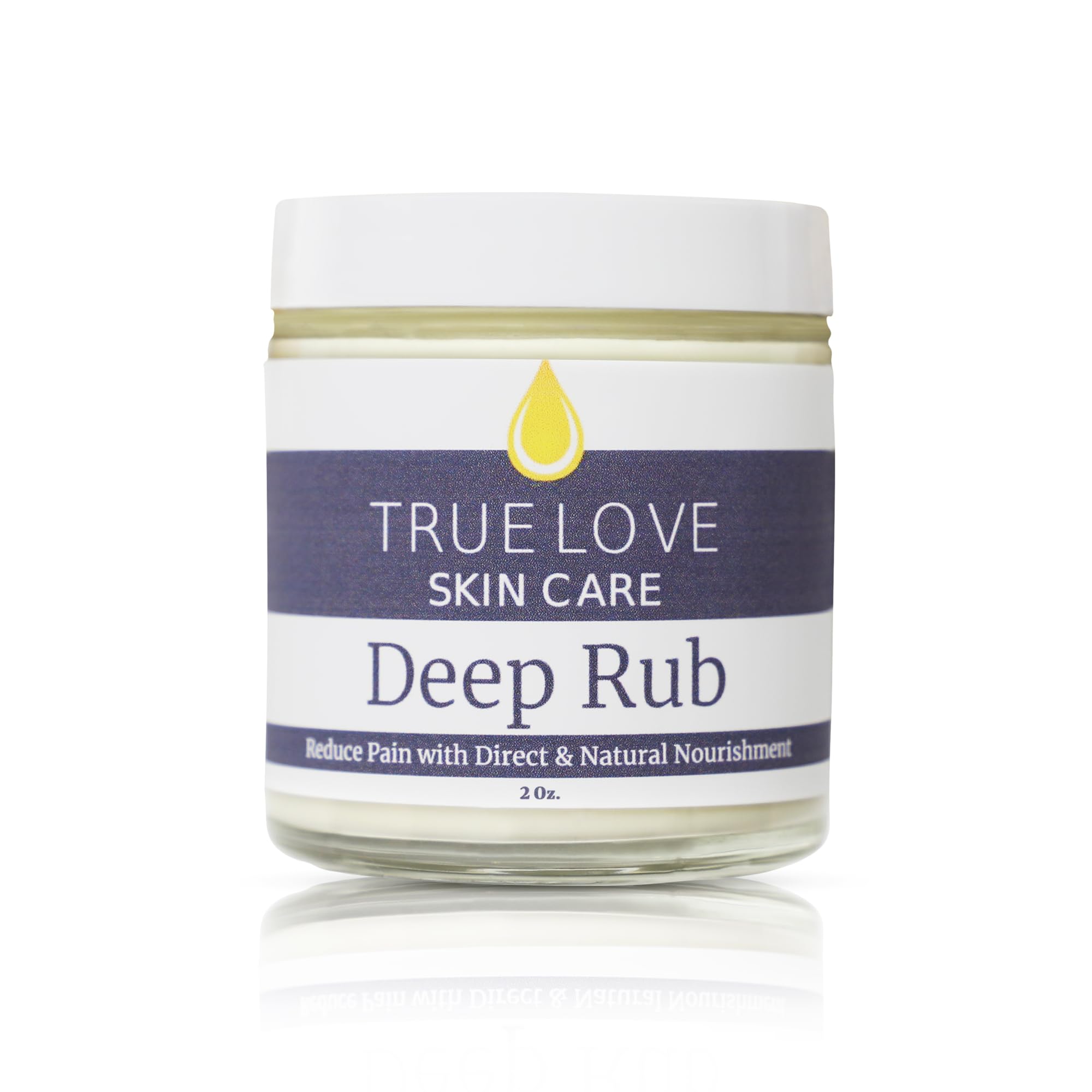 True Love Deep Rub Pain Cream tube close-up, showcasing a non-greasy, fast-absorbing formula.