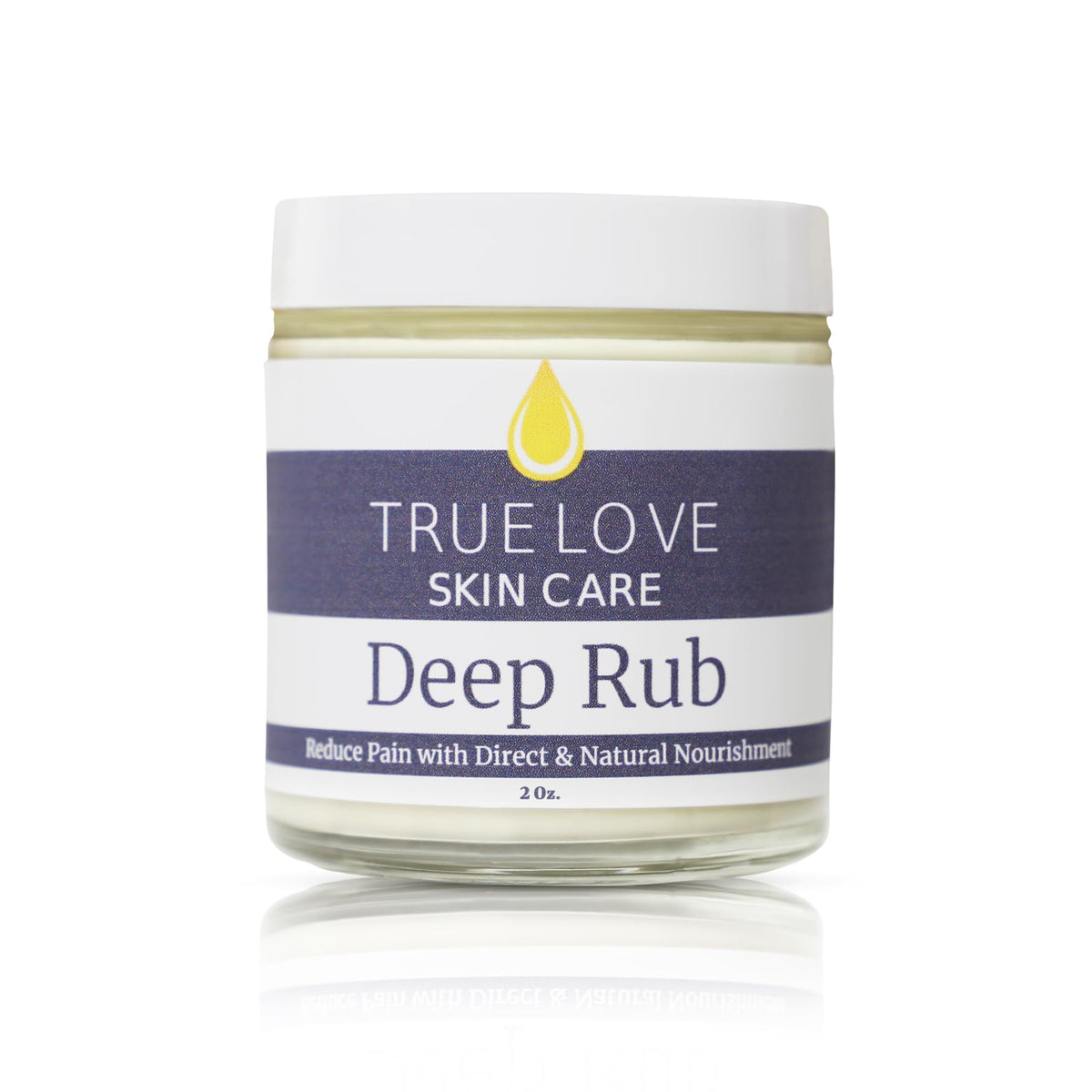 True Love Deep Rub Pain Cream tube close-up, showcasing a non-greasy, fast-absorbing formula.