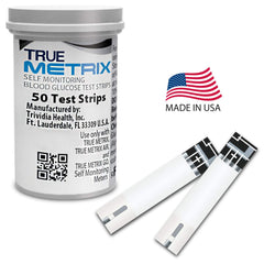 TRUE METRIX NFRS strips ready to insert into a compatible meter.