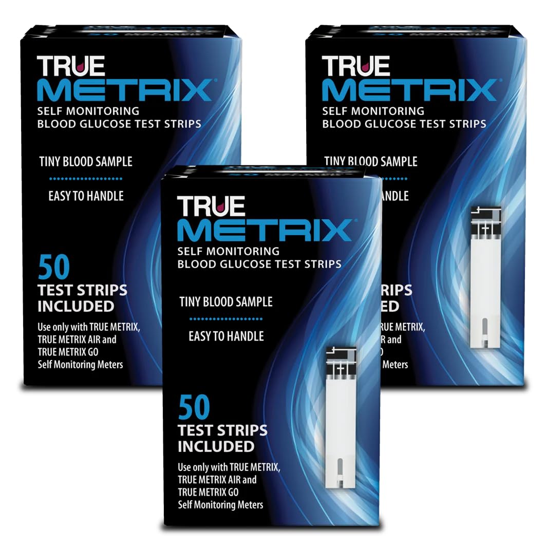 TRUE METRIX test strips pack front, convenient value pack for home testing.