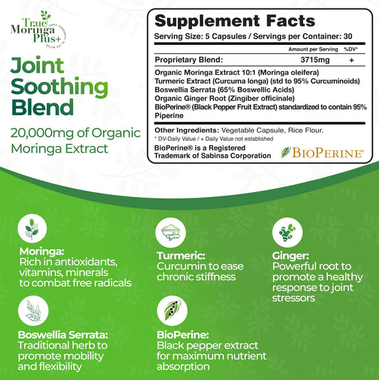 True Moringa Plus+ 10:1 extract capsules for potent antioxidant support