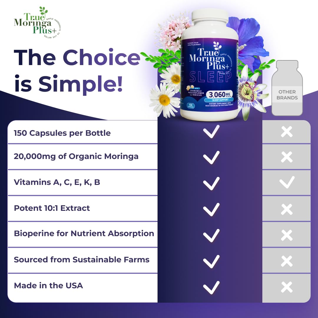 True Moringa Plus+ relaxing scene evokes a calm bedtime routine.
