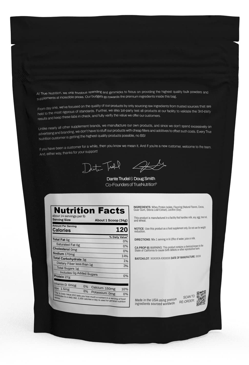 True Nutrition chocolate whey isolate powder scoop for a quick protein boost