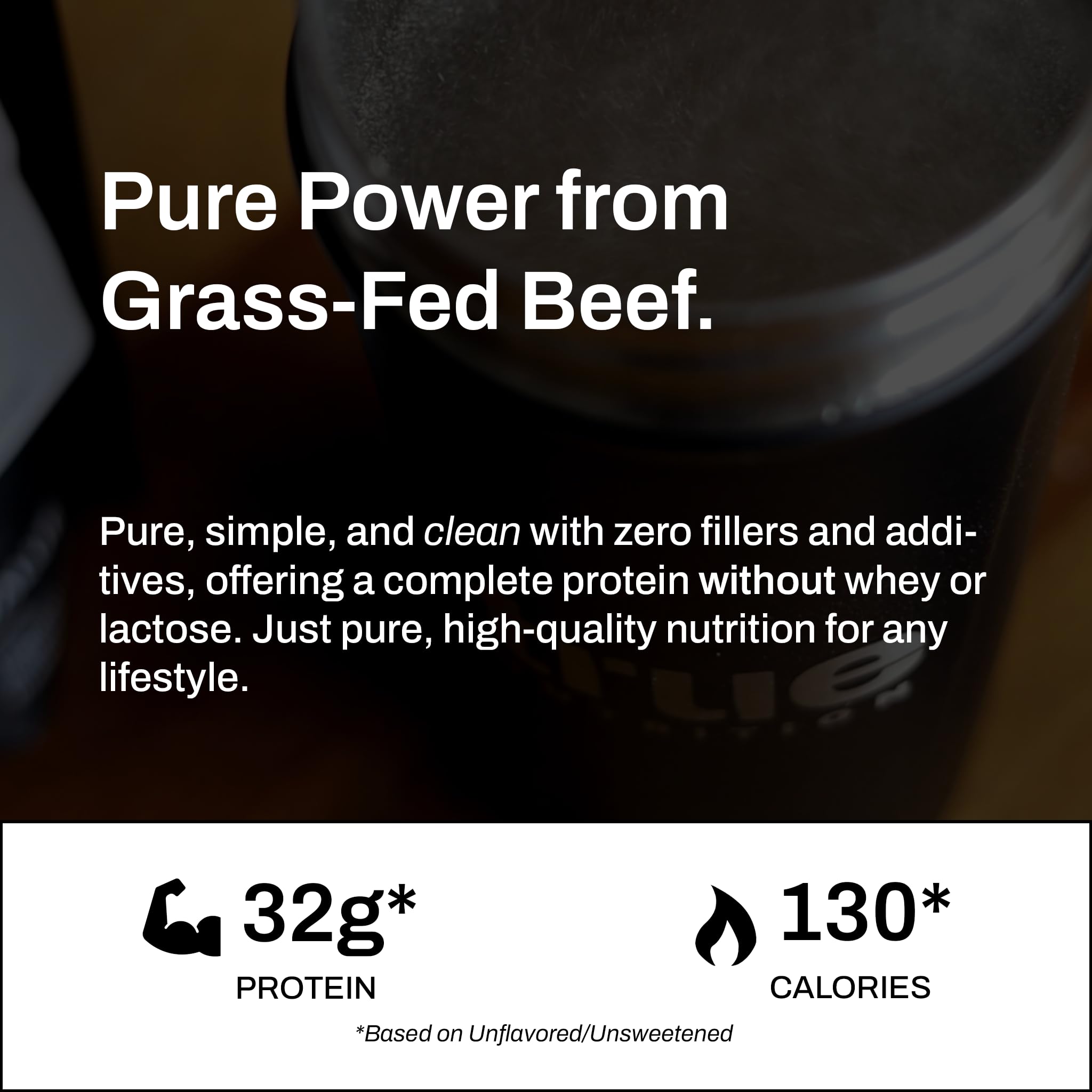 True Nutrition label confirms grass-fed origins and dairy-free protein