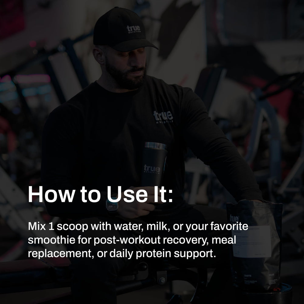 True Nutrition third-party tested stamp validating protein purity