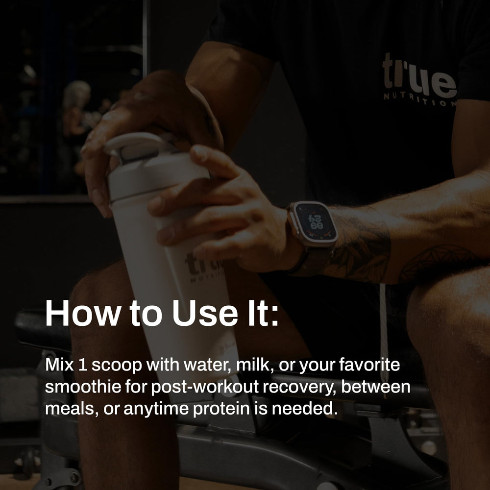 True Nutrition Whey Protein Concentrate scoop for easy daily protein goals.