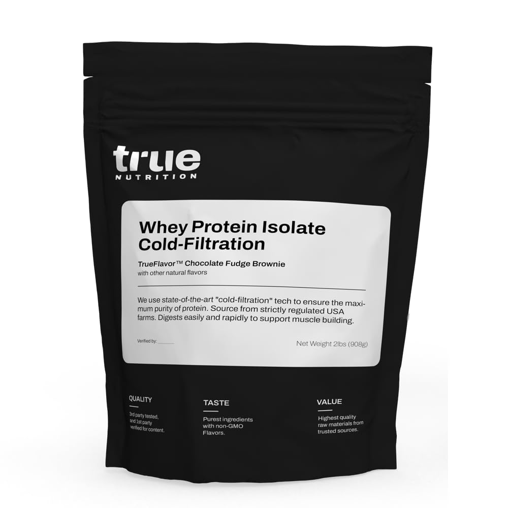 True Nutrition Whey Protein Isolate Cold-Filtration bottle showing premium protein on the go.