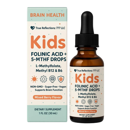 True Reflectionz folinic acid drops bottle for daily wellness in kids and adults