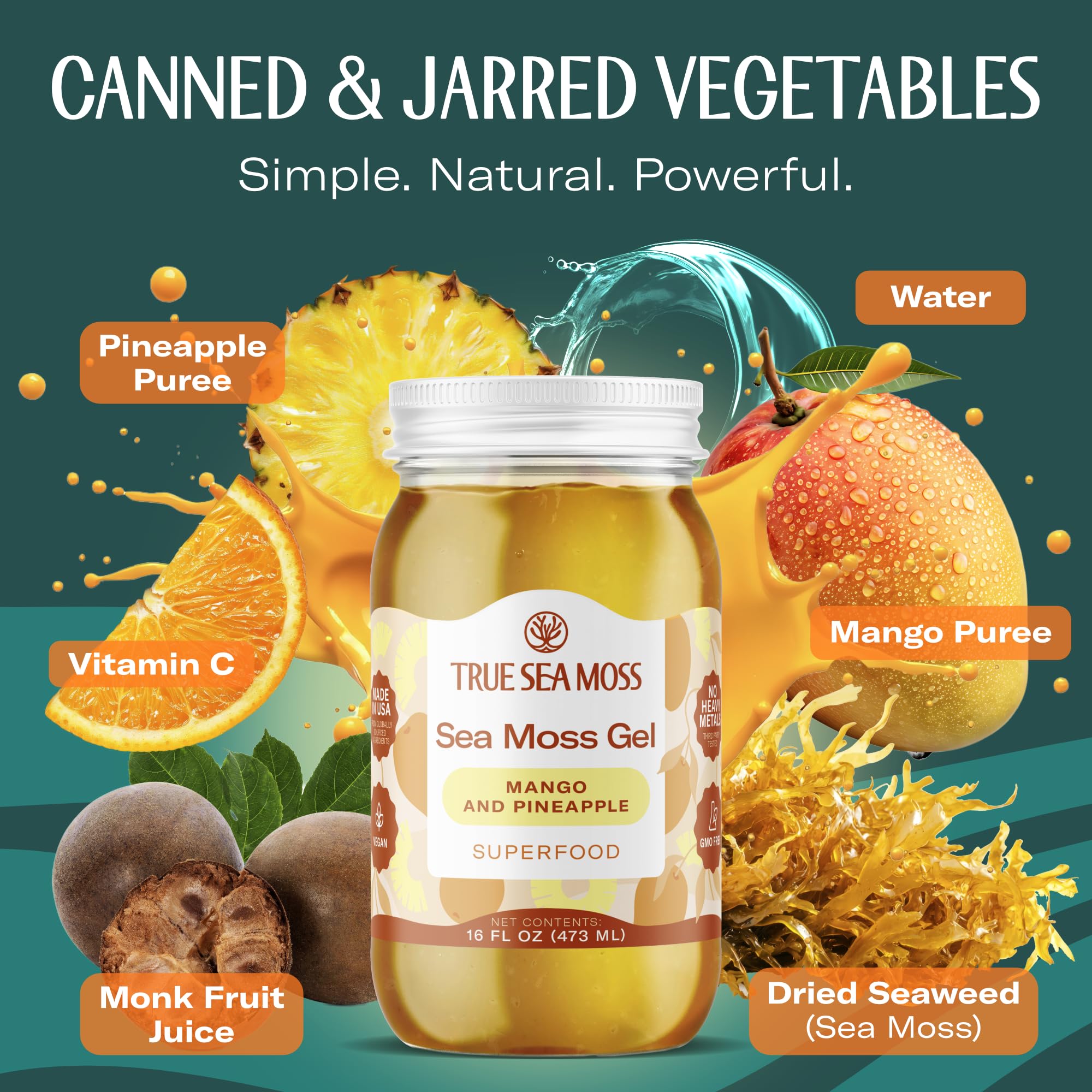 TrueSeaMoss mango-pineapple gel with tropical aroma