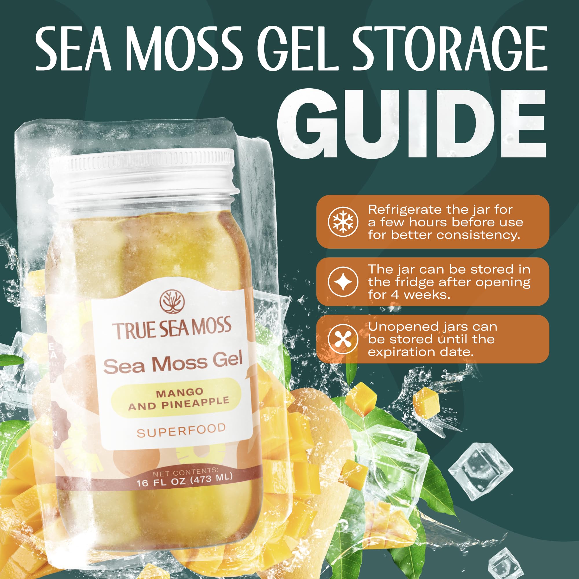 TrueSeaMoss gel blended into smoothie or tea