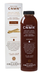 True Vine organic cinnamon oil illustration on product label hints at natural benefits.