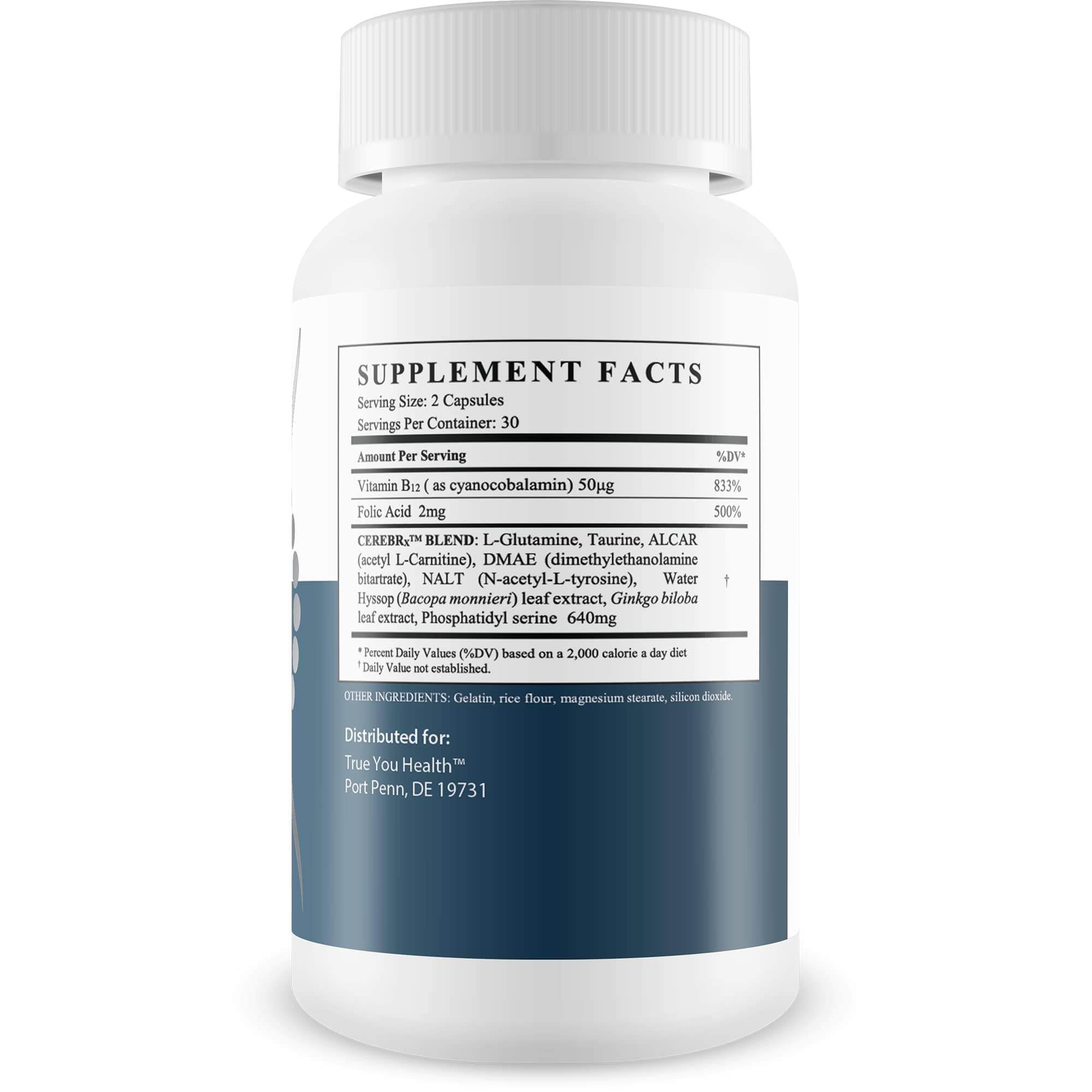 True You Health Advanced Memory Formula capsules ready for focus and memory