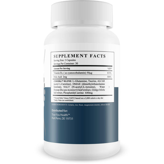 True You Health Advanced Memory Formula capsules ready for focus and memory