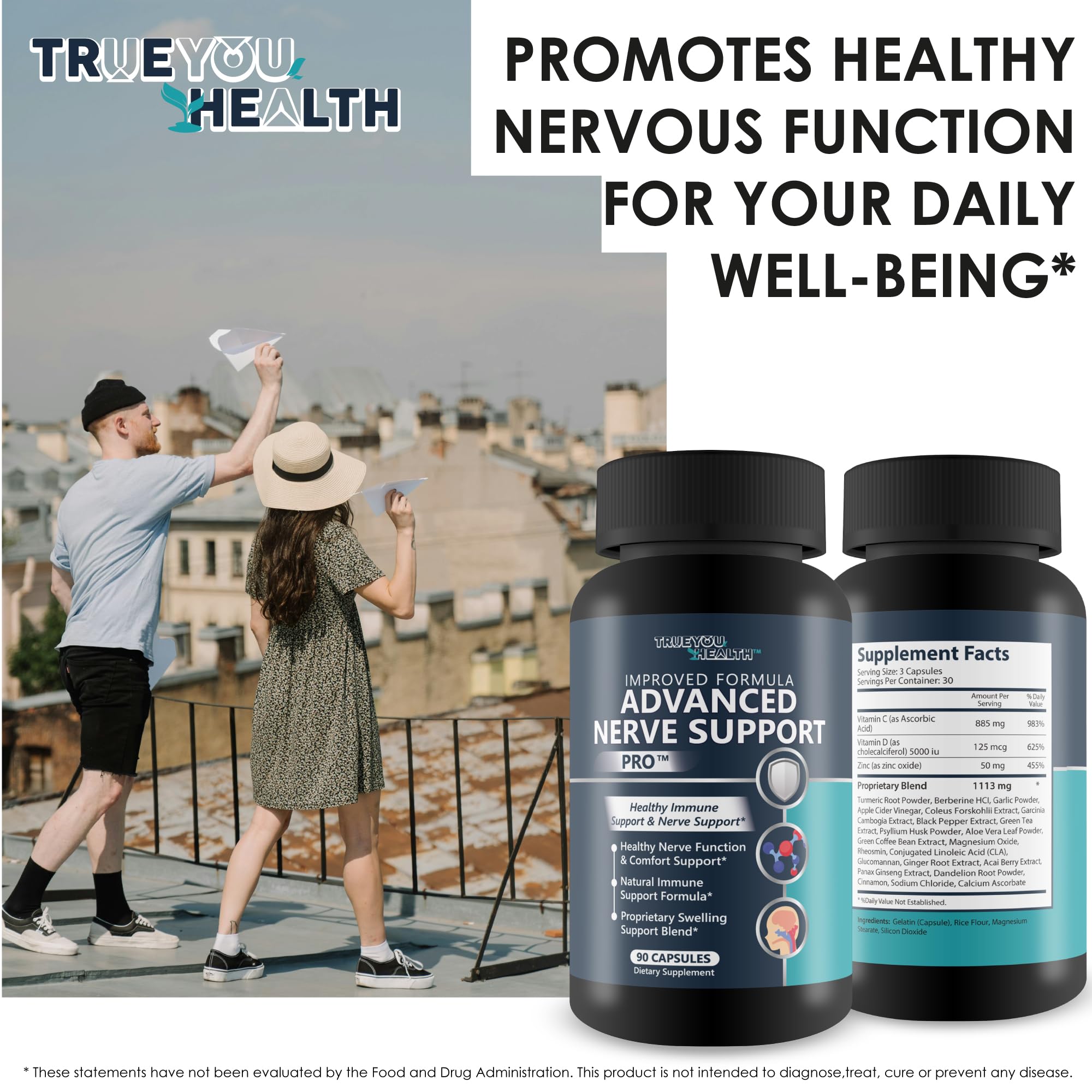 True You Health Advanced Nerve Support Pro ingredients glance hinting at a nutrient blend