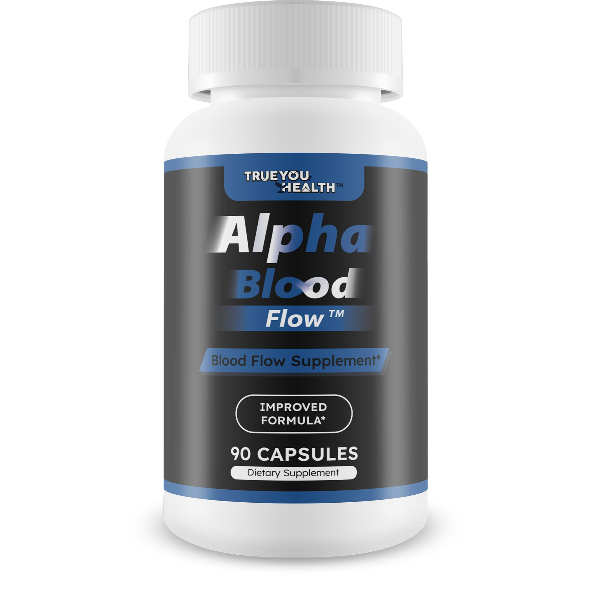 Alpha Blood Flow by True You Health bottle pour for daily circulation support