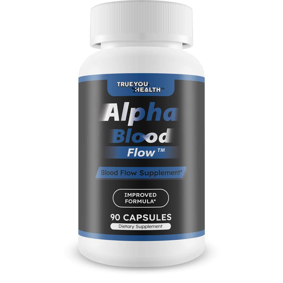 Alpha Blood Flow by True You Health bottle pour for daily circulation support