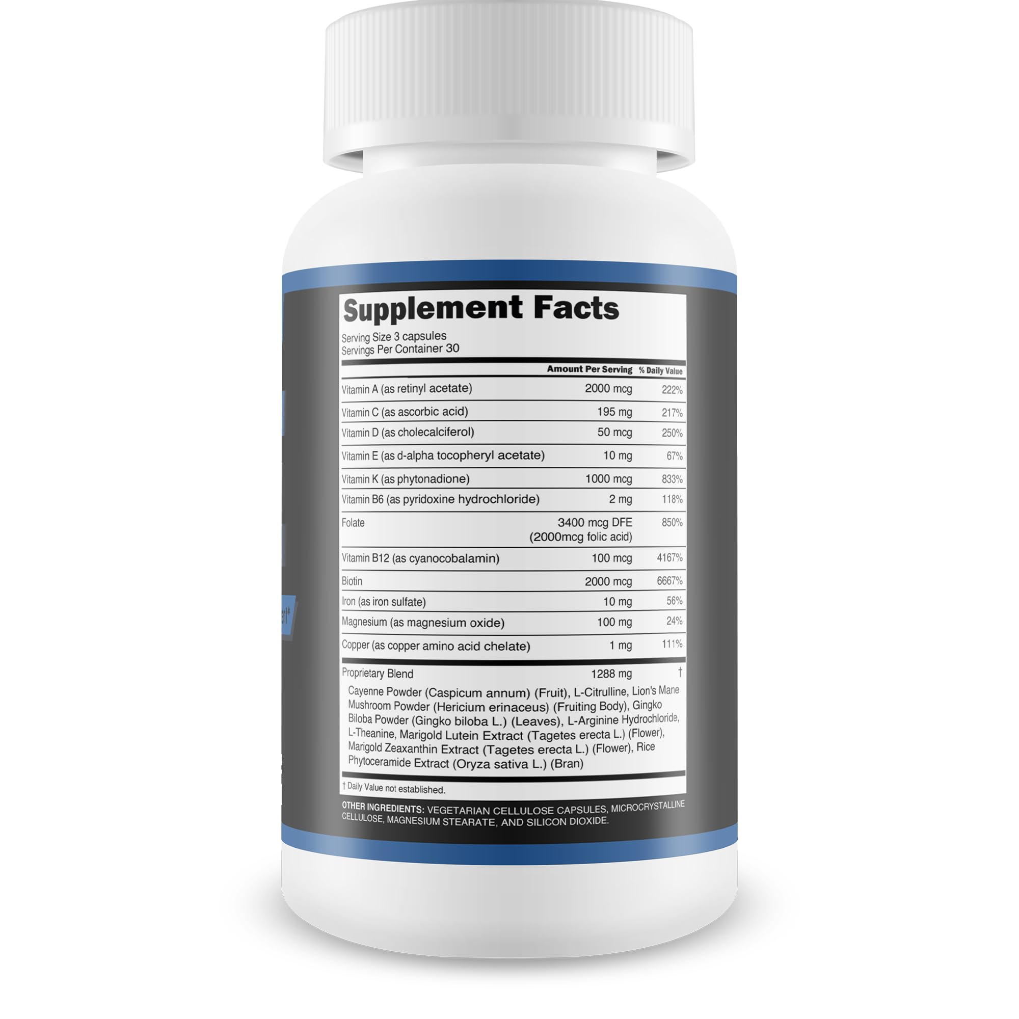 Close-up of Alpha Blood Flow capsules highlighting easy daily intake