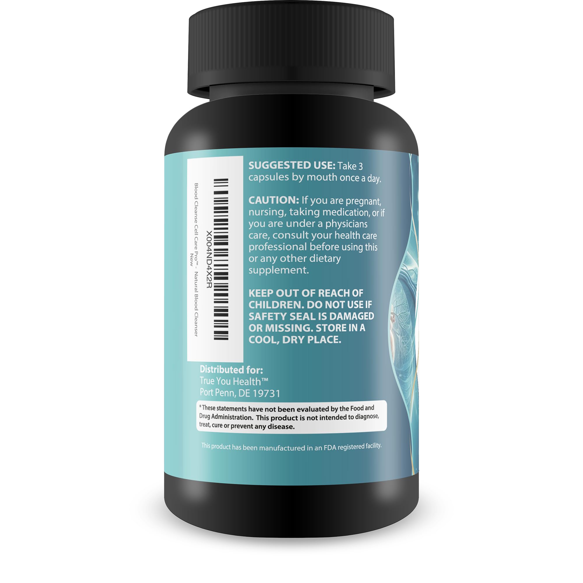 True You Health Blood Cleanse Cell Care Pro turmeric present to emphasize natural blood flow support