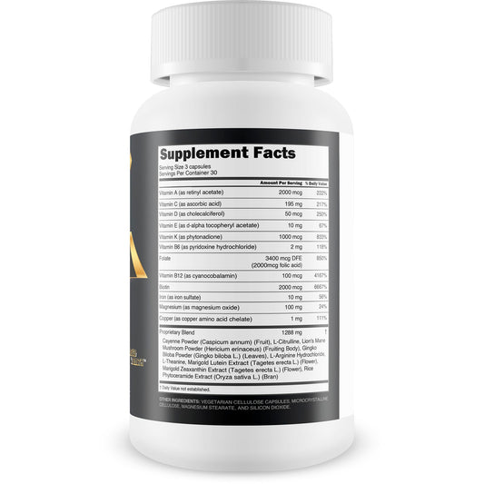 True You Health Blood Flow Power capsules close-up highlighting daily circulation support.