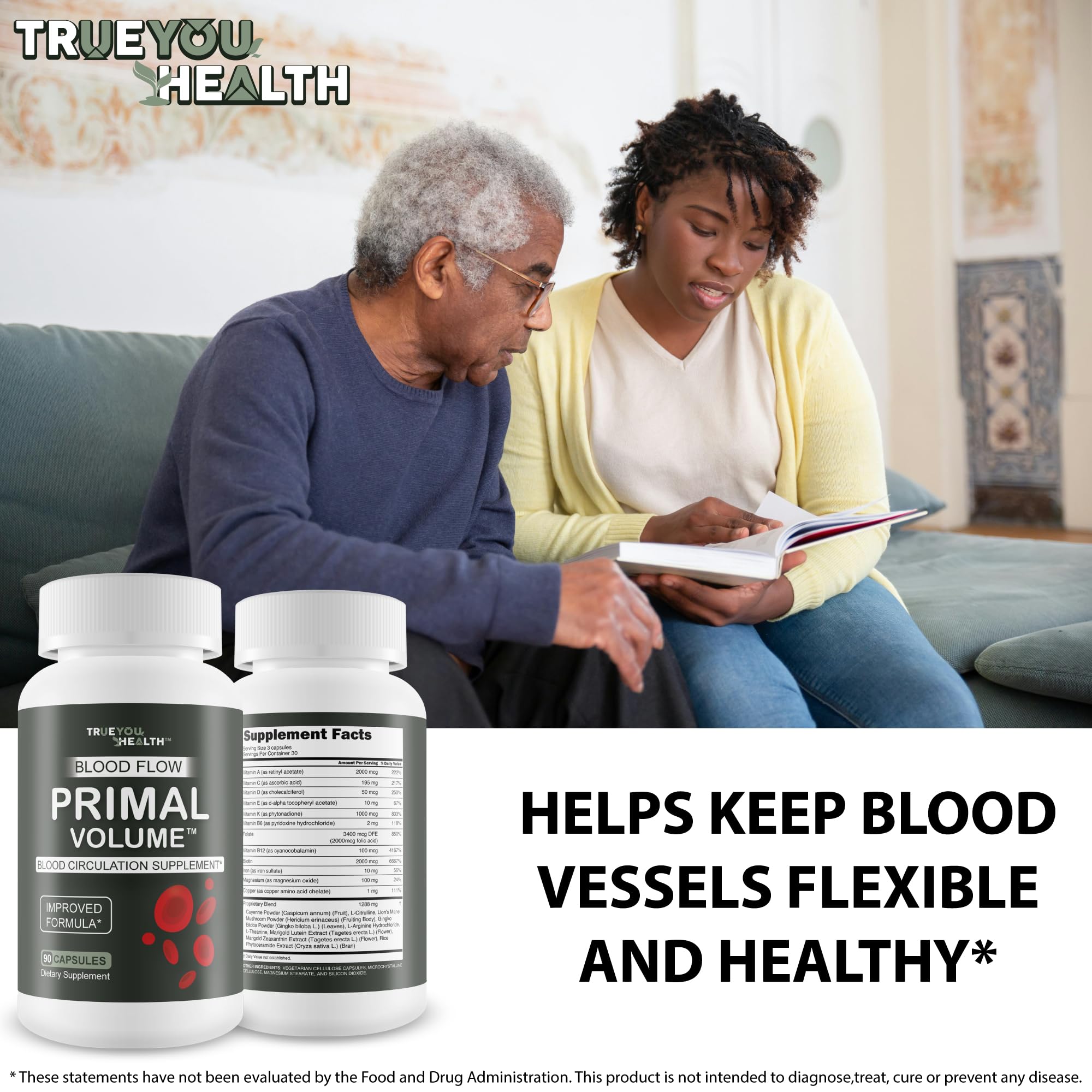 True You Health Blood Flow Primal Volume illustrates arginine and citrulline for circulation help