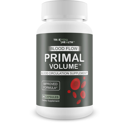 True You Health Blood Flow Primal Volume bottle showing daily circulation support