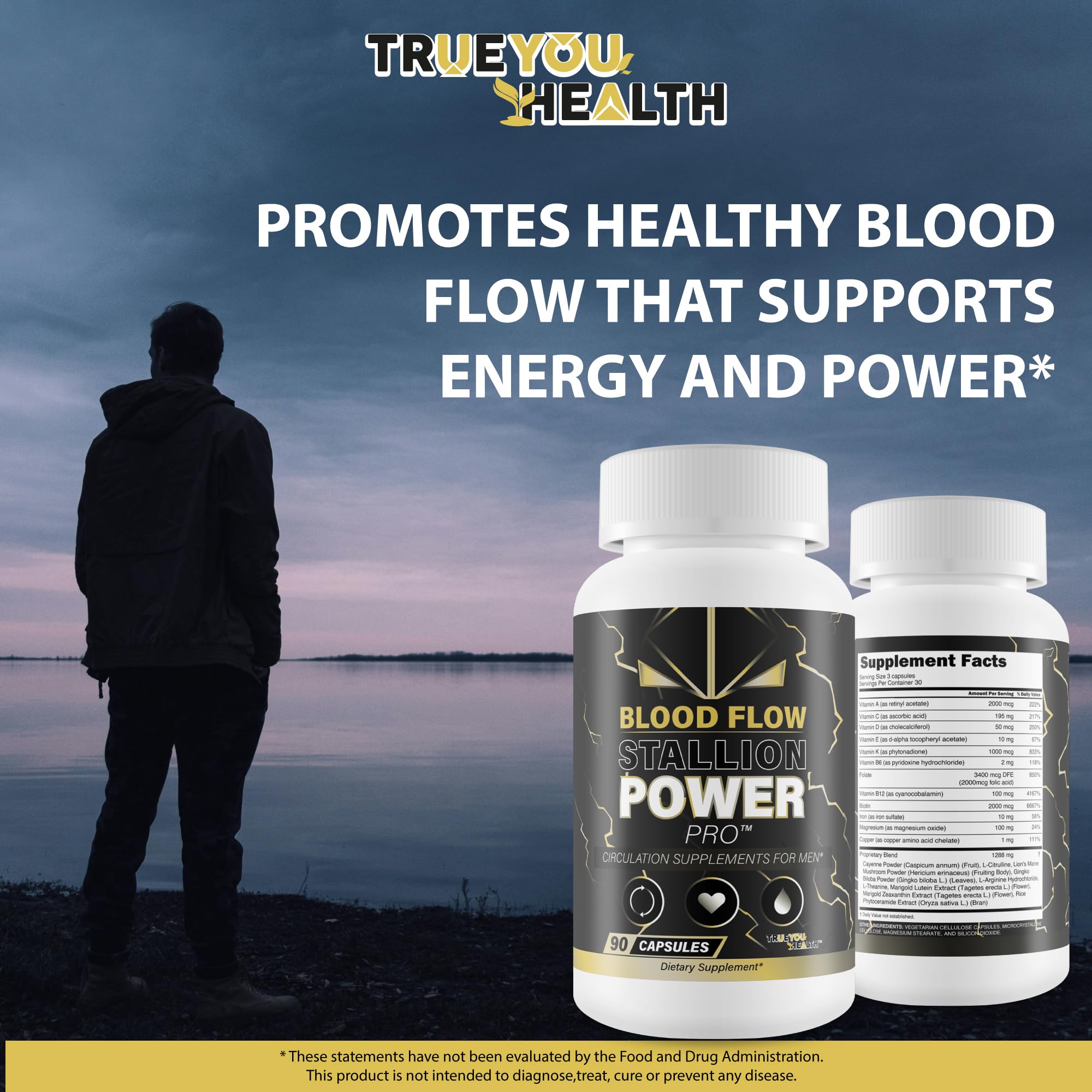 Energy-boosting profile of Blood Flow Stallion Power Pro for active days