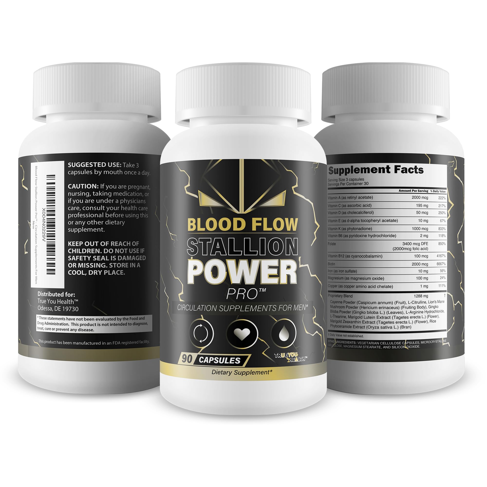 Packaging of Blood Flow Stallion Power Pro by True You Health