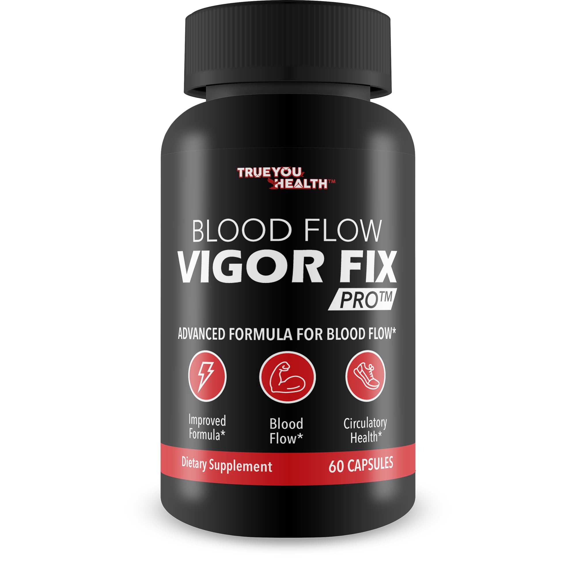 True You Health Blood Flow Vigor Fix Pro bottle front for daily circulation support