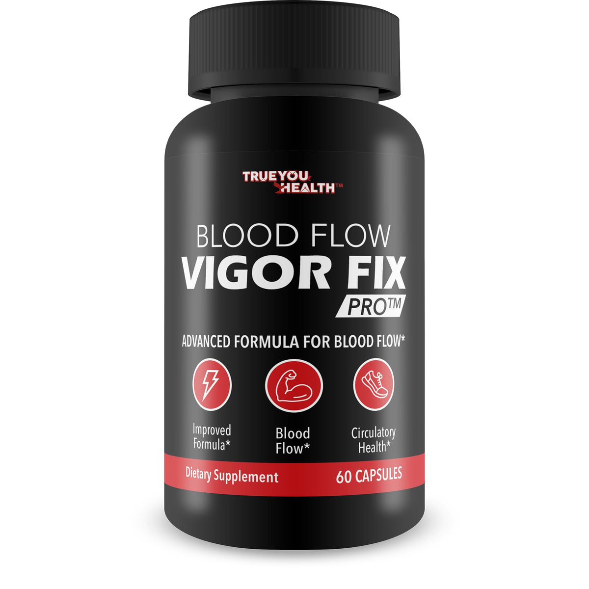 True You Health Blood Flow Vigor Fix Pro bottle front for daily circulation support
