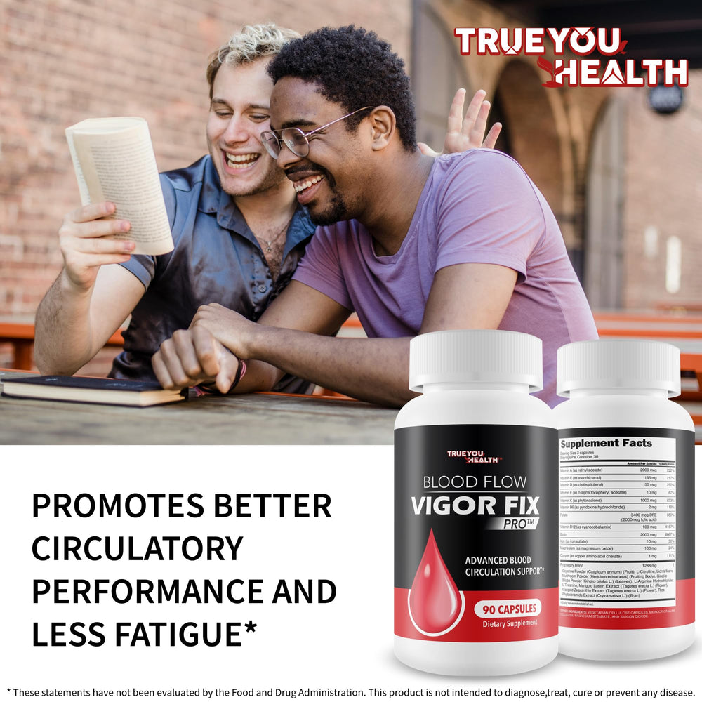 True You Health Blood Flow Vigor Fix Pro closeup showing cap and seal for safety