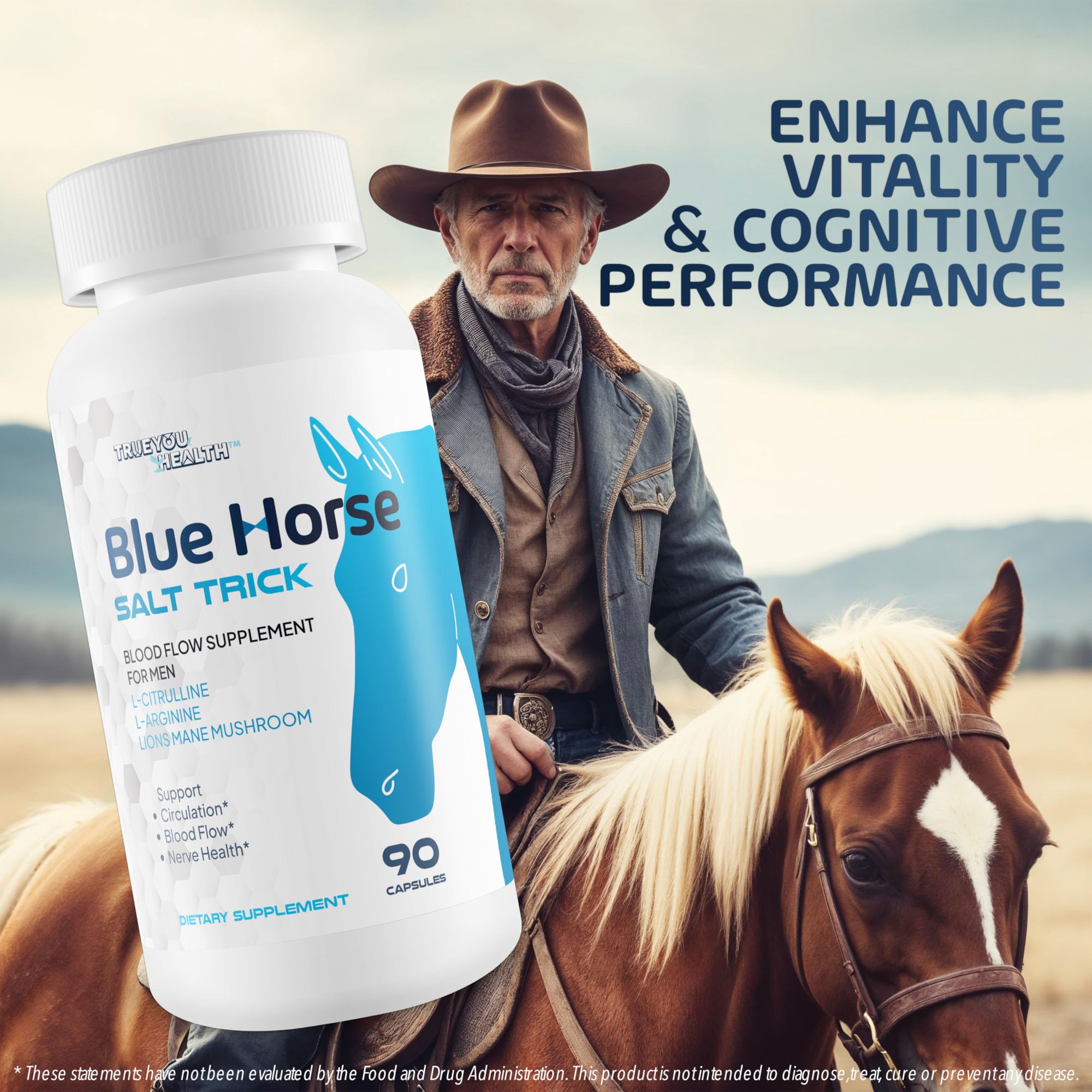 Blue Horse Salt Trick packaging box displaying USA-made formulation.