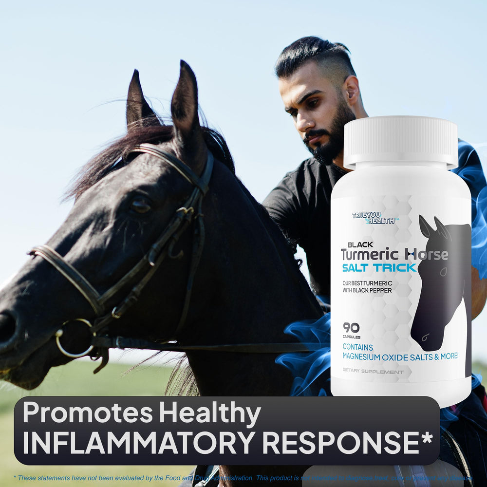 True You Health package paired with blue salt suggests a holistic daily wellness routine.