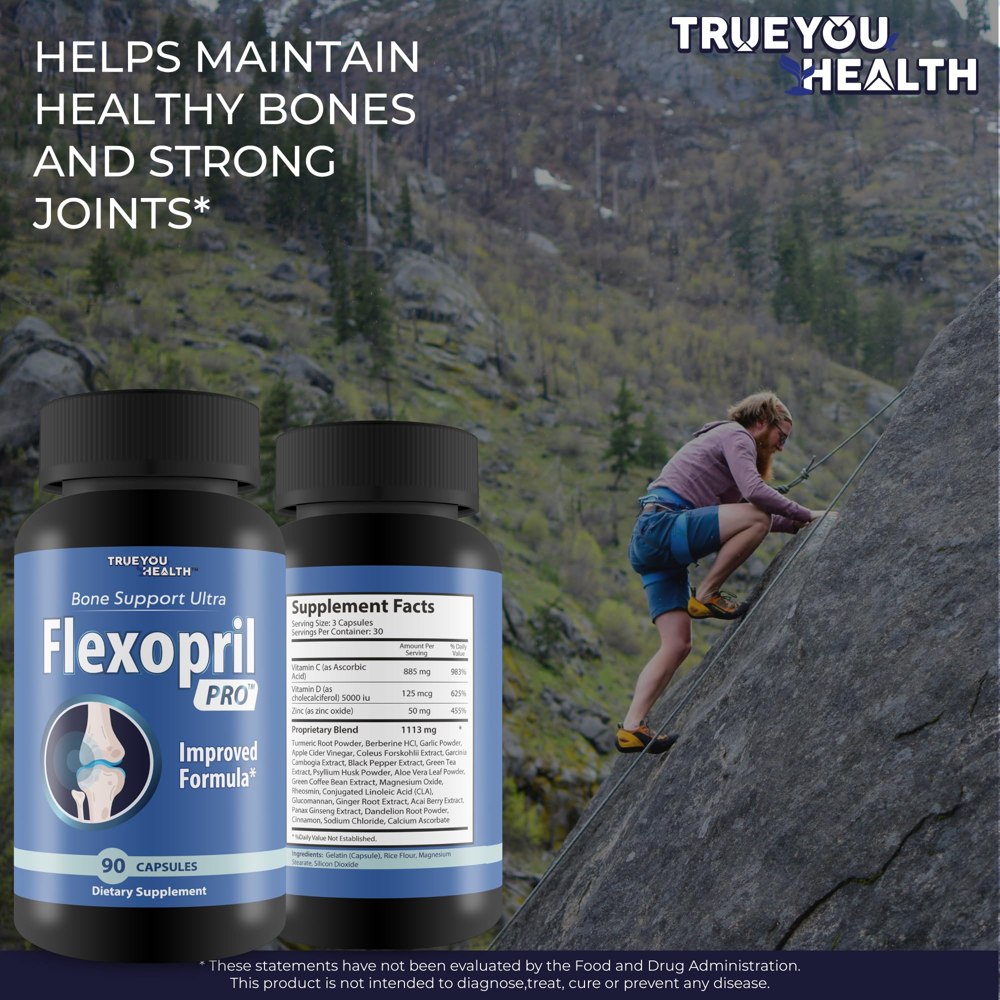 True You Health bone health routine image highlights comprehensive daily nutrients for bones.