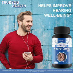 Desk setup featuring True You Health Ear Ringing Neuro Quiet Pro for mindful listening