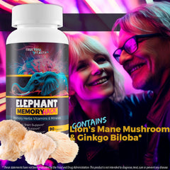 Closeup of Elephant Memory Hack capsules emphasizing compact vegan brain boost