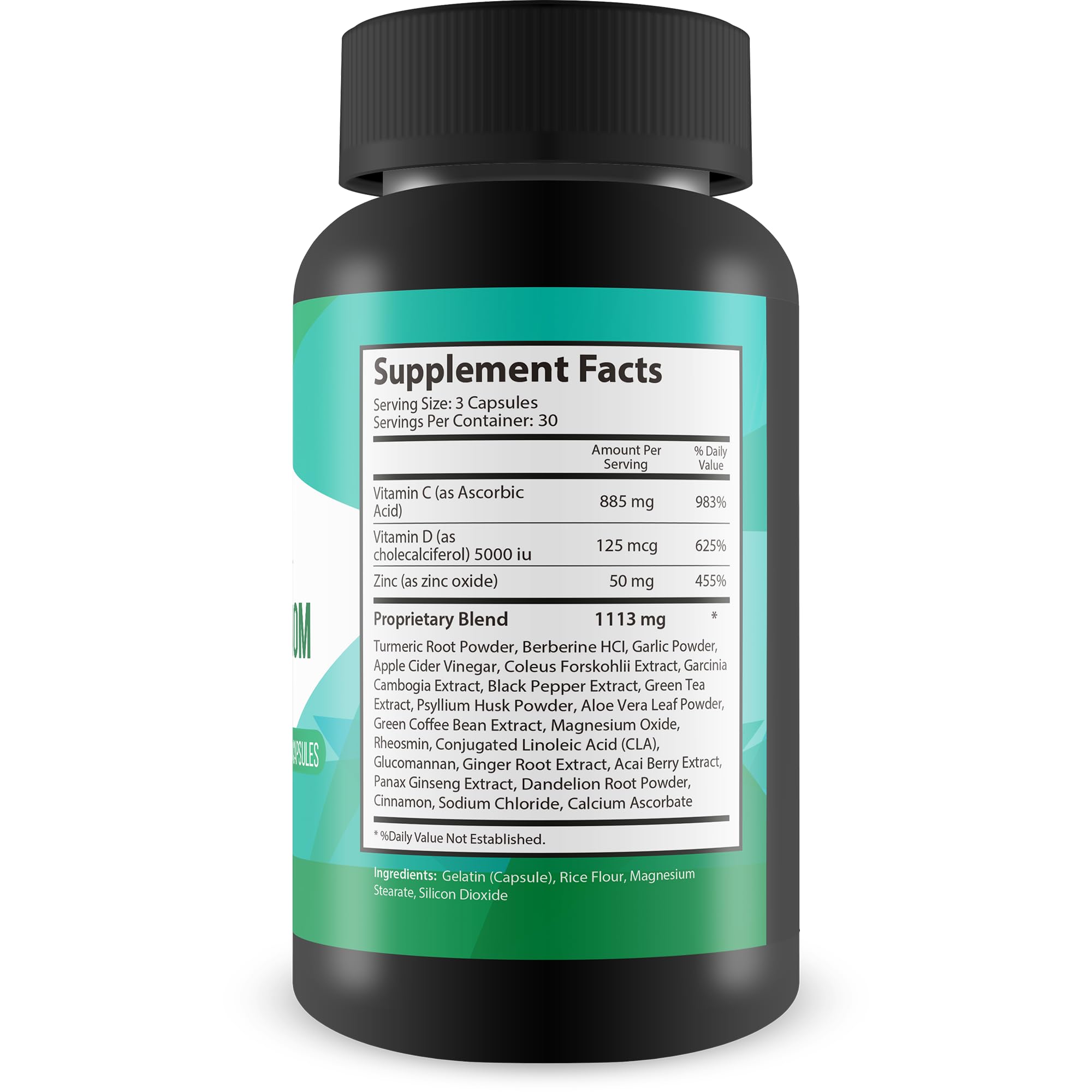 True You Health Gluc0 Freedom Pro bottle back shows natural ingredients.