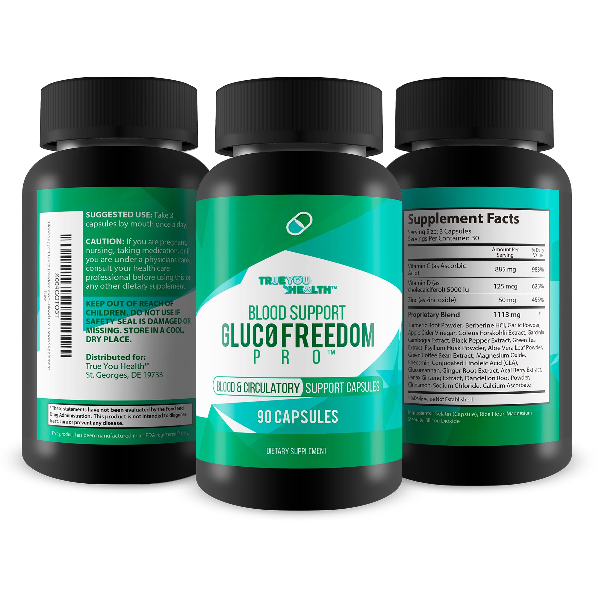 Gluc0 Freedom Pro capsules ready for daily routine in bottle.
