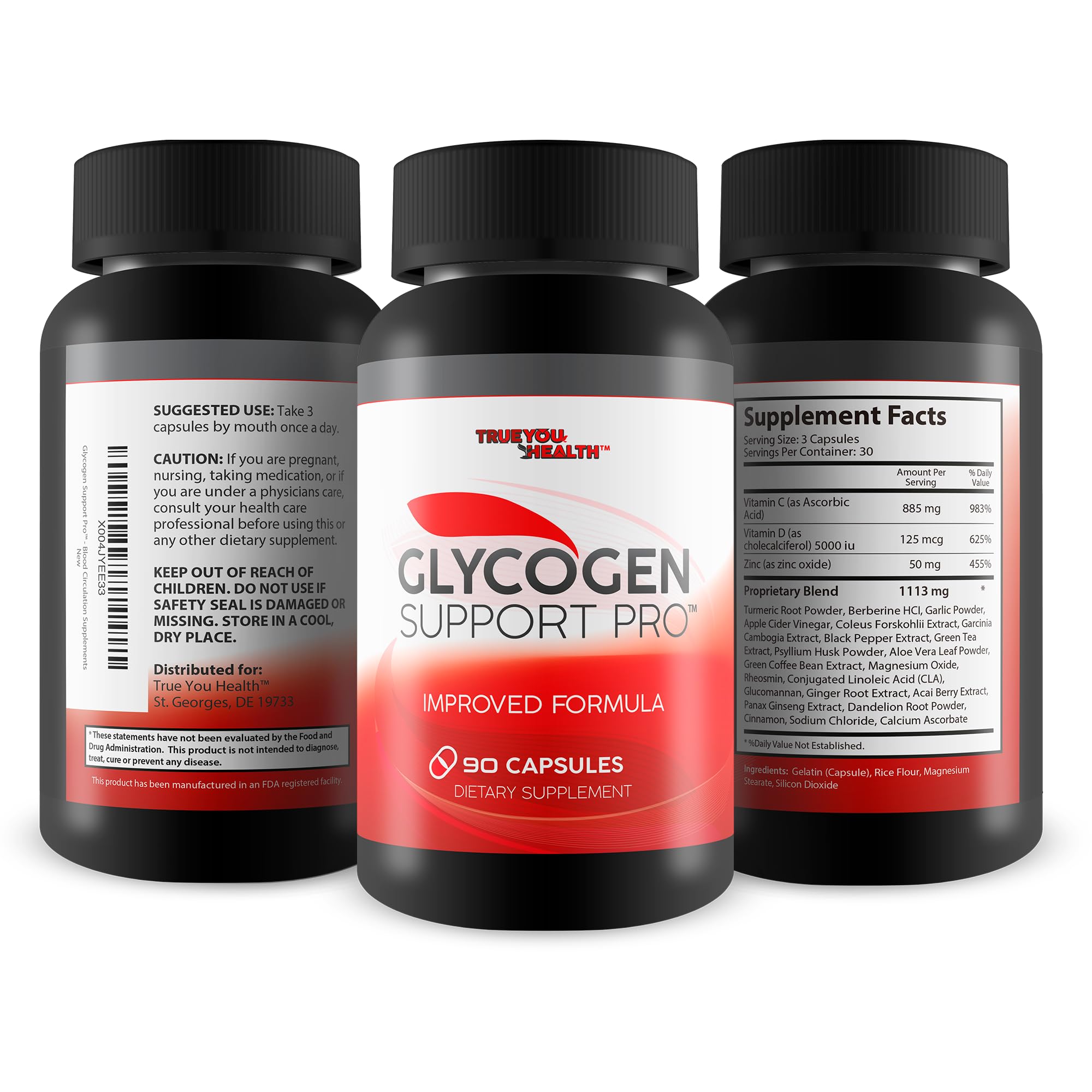 True You Health Glycogen Support Pro with berberine for improved absorption