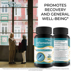 True You Health Inflammatory Health Pro bottle on nightstand implies convenient daily routine.