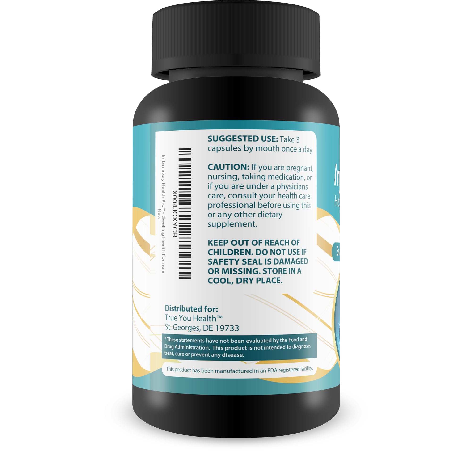 True You Health Inflammatory Health Pro pills closeup highlights natural ingredient blend for mobility.