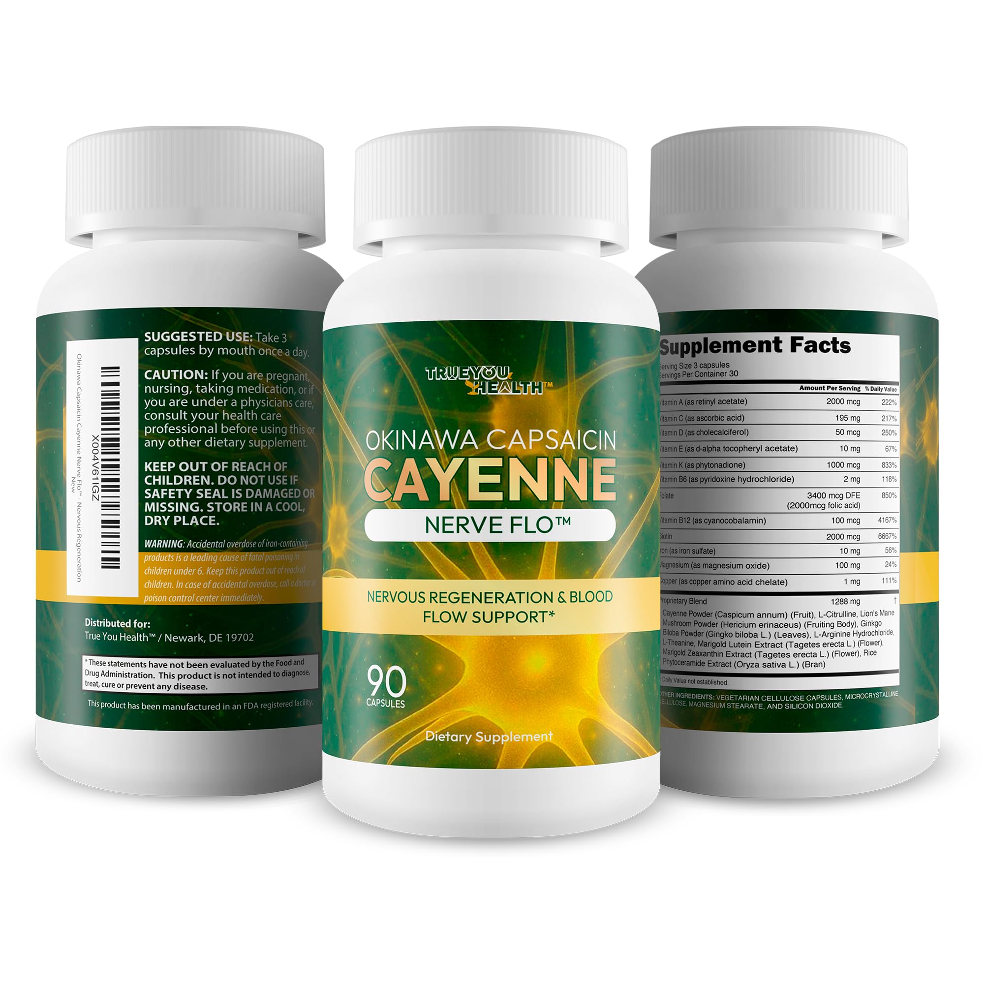 True You Health Lions Mane memory support capsules aid daily focus.
