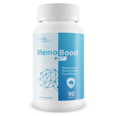 True You Health Memo Boost Pro bottle closeup for daily focus support.