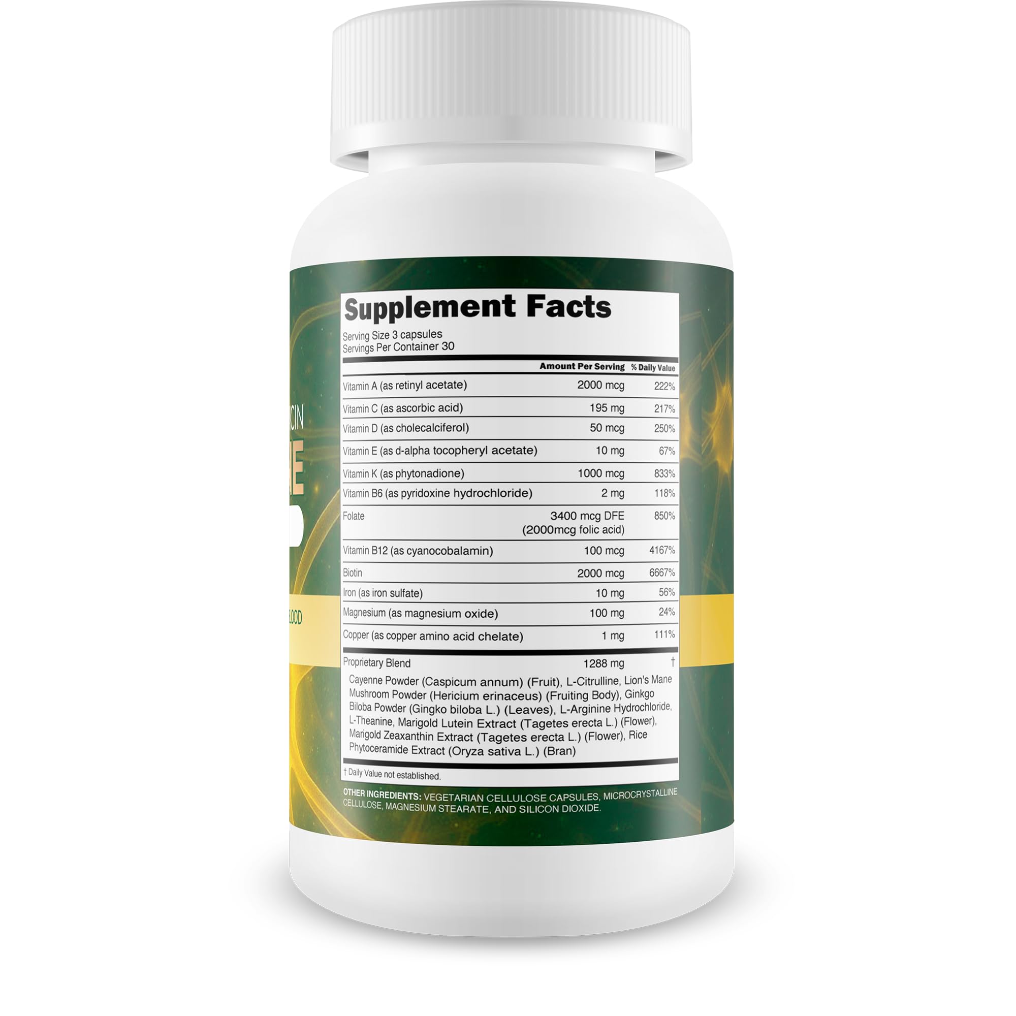 True You Health Okinawa Capsaicin Cayenne Nerve Flo capsules close-up for nerve support.