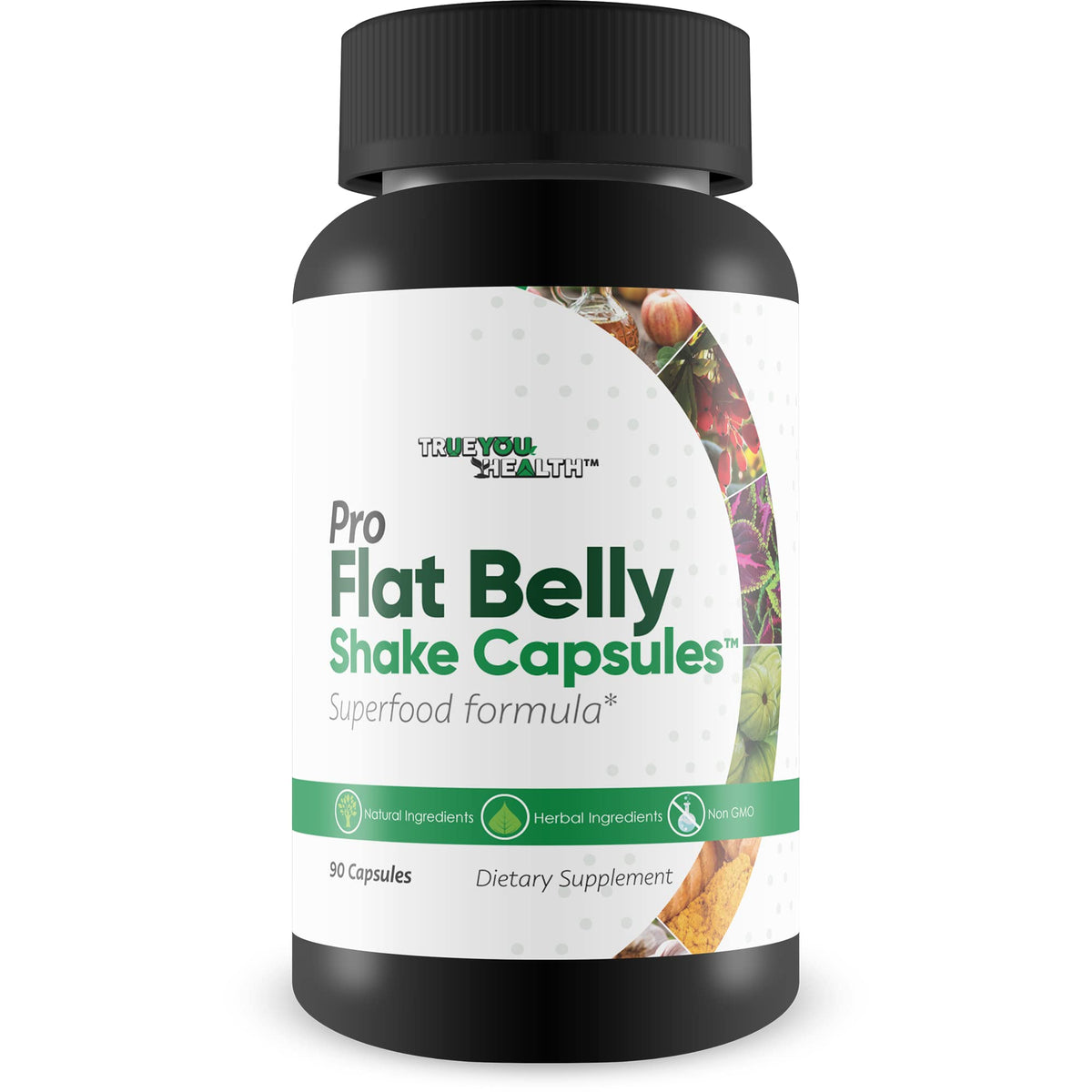 True You Health Pro Flat Belly Shake Capsules bottle for digestive wellness