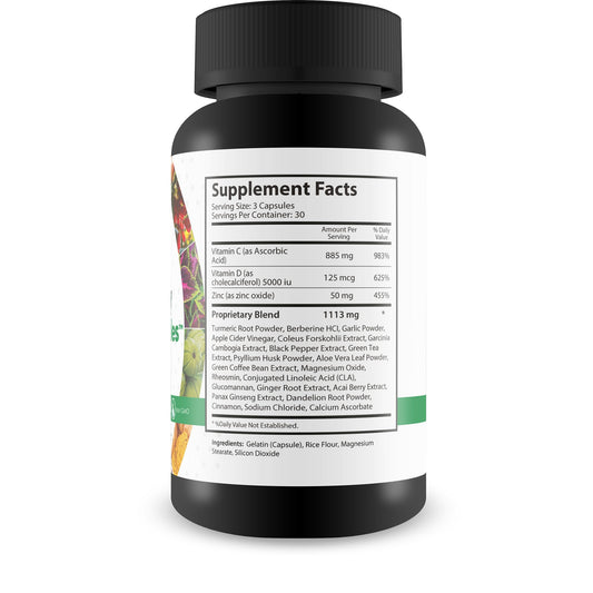 Close-up of the True You Health label highlighting the natural daily cleanse benefits